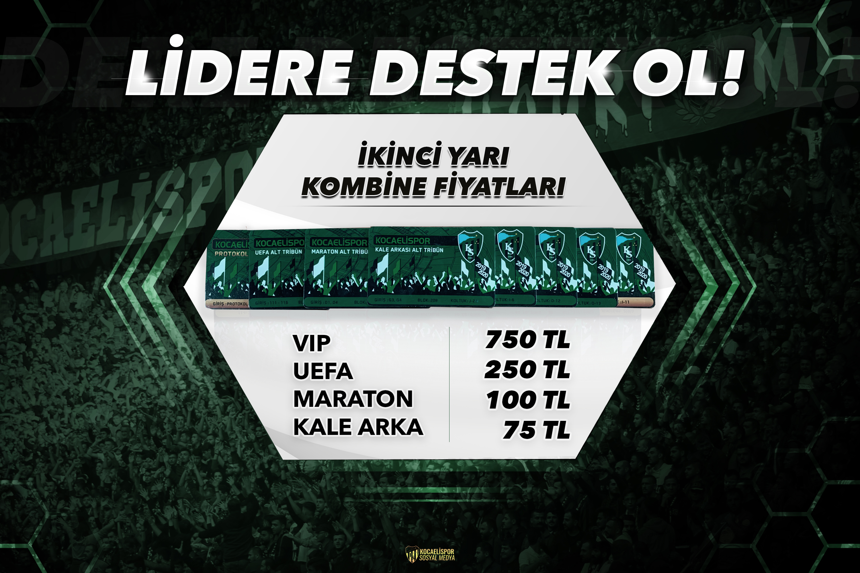 Ligin ikinci yarısında kombine satışlarımız devam ediyor.